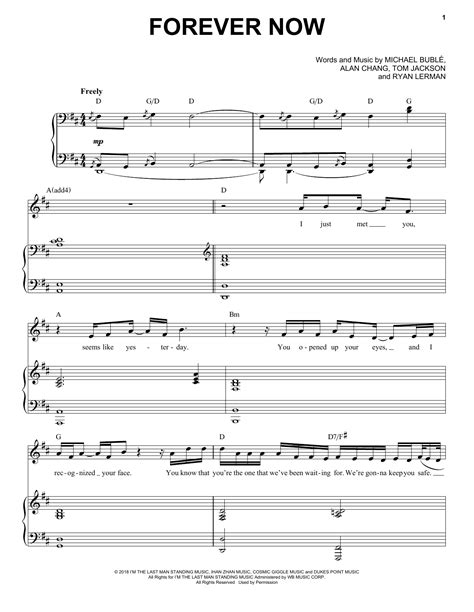 Forever Now By Michael Bublé Sheet Music For Piano And Vocal At Sheet Music Direct