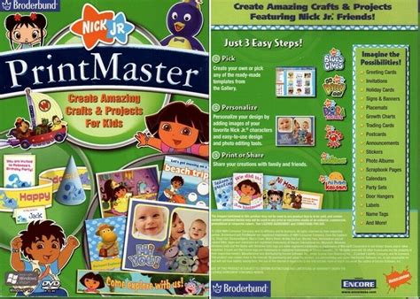 Printmaster Nick Jr Pc Dvd 2008 For Windows Xpvista New In Box