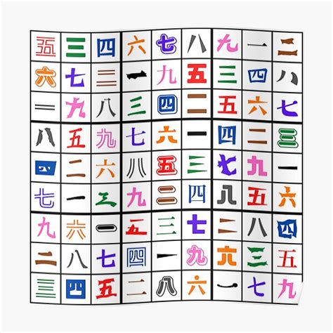 Sudoku Chart White Poster For Sale By Kanjisetas Redbubble