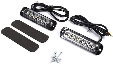 Luz estrobosc ì pica 2 piezas 12V 6 LED Car Truck Advertencia de