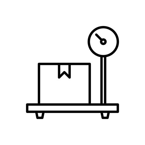 Package On Scale Weight Scale Platform Weighing Icon In Line Style