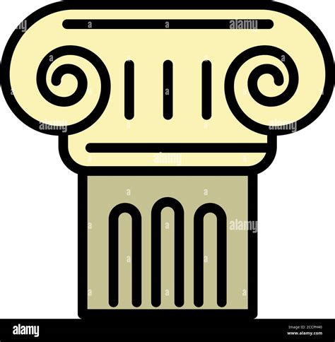 Icono De Columna Griega Antigua Contorno Antiguo Griego Columna Vector