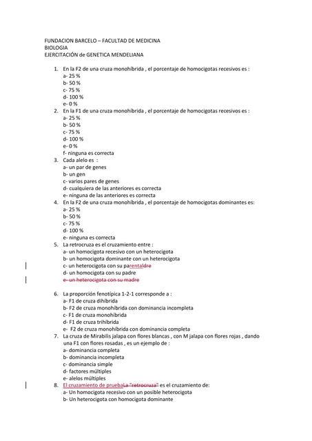 Ejercitacin Gen Tica Mendeliana Gmvale Udocz