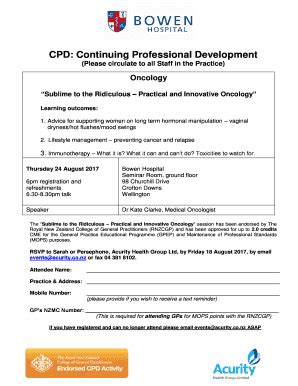 Fillable Online Cpd Continuing Professional Development Fax Email