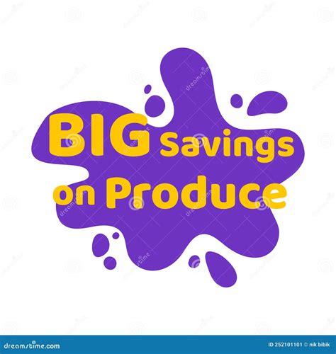 Sticker BIG Savings on Produce, Vector Illustration Stock Vector