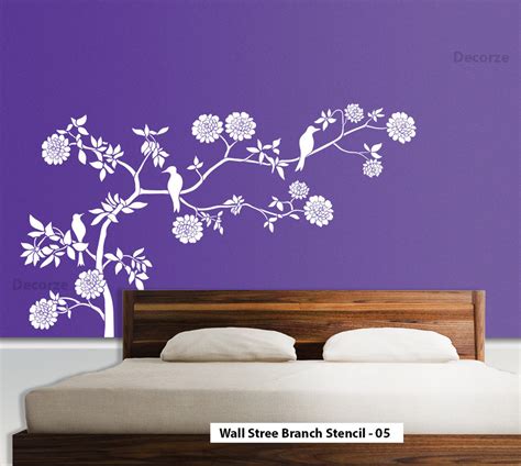 Nature Wall Tree branch wall art stencil, Large Wall tree stencil branch | Reusable Wall ...