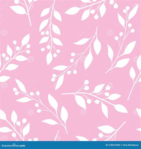 Sin Costura Patrón Flores Blanco Silueta Rosa Fondo Vector Ilustración