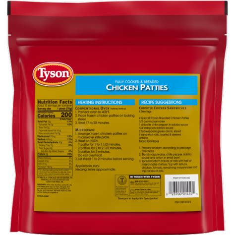 Tyson Frozen Fully Cooked Chicken Patties Oz Frys Food Stores