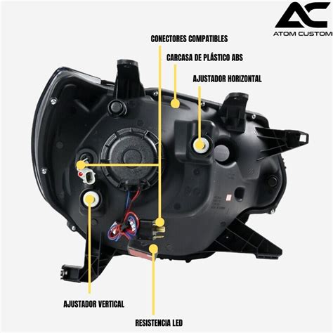 Faros Frontales Con Barra Drl En C Y Proyector Toyota Tacoma