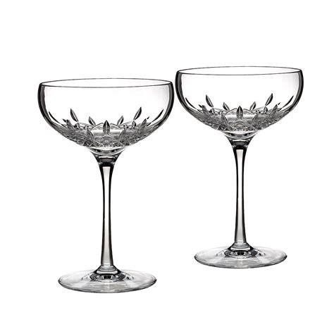 Waterford Lismore Essence Collectors Boxed Saucer Champagne Glass Set Of 2 Waterford Crystal