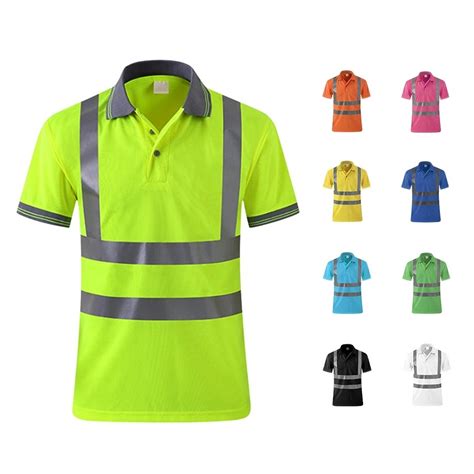 Reflective Strip High Visibility Safety Polo T Shirt Safety T Shirt