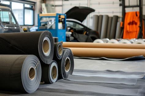 Premium Photo | Rolls and sheets of soundproofing materials arrayed in ...