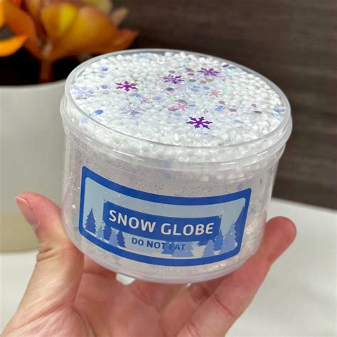 Snow Globe Snow Globe Unscented Mini Floam Clear Slime By Fuwaslimes