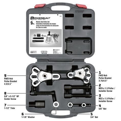 Master Hub Puller Kit Powerbuilt Tools