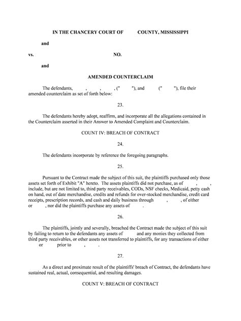 AMENDED COUNTERCLAIM Form Fill Out And Sign Printable PDF Template