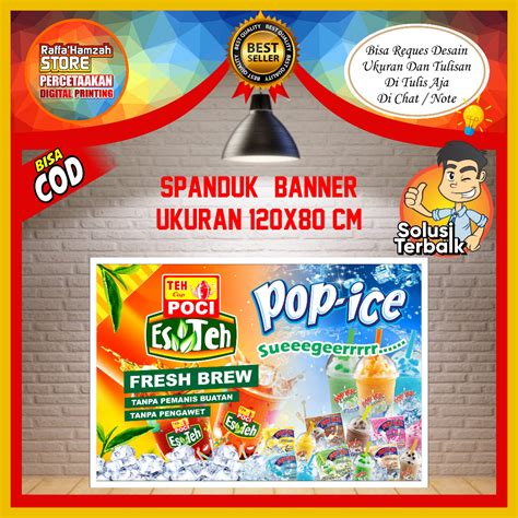 Spanduk Banner Teh Poci Spanduk Pop Ice Model Terbaru Spanduk Teh Poci