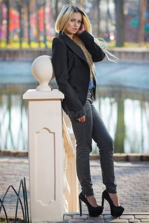 Beautiful Blonde Posing Stock Photo Image Of Park Hair