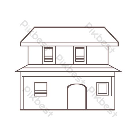 Line Drawing Villa House | AI PNG Images Free Download - Pikbest