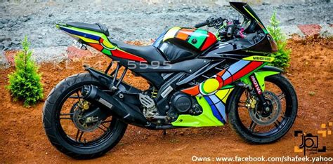 Yamaha R15 V2 Modified in Kerala- Abstract Stickers - ModifiedX