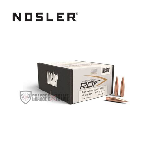 Ogives NOSLER Calibre 6mm 105 Grains Rdf Hpbt