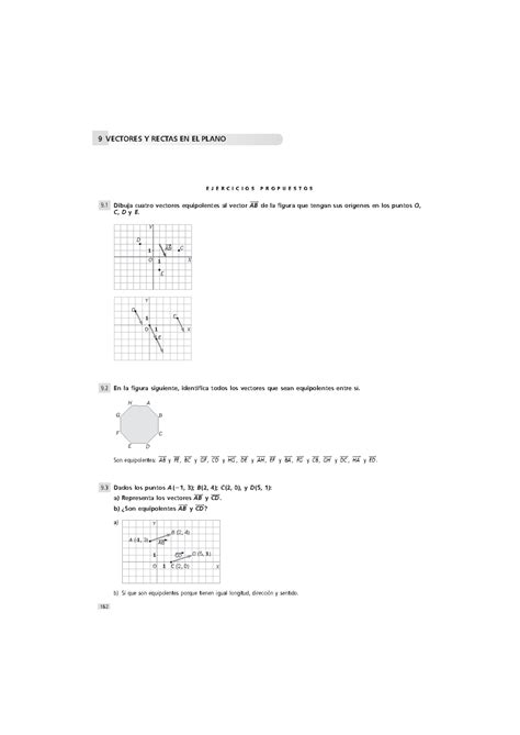 Repaso Vectores Y Rectas 9 Vectores Y Rectas En El Plano E J E R C I C I O S P R O P U E S T O