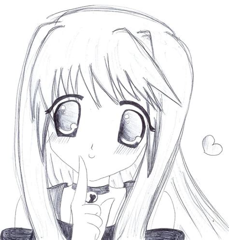 Anime Drawings Easy Girl at PaintingValley.com | Explore collection of ...
