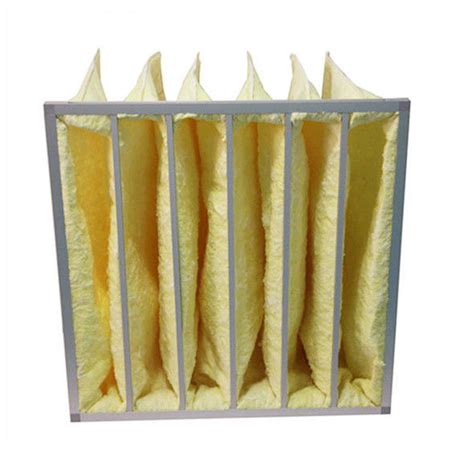 Yellow Water Resistant Merv Pocket Air Filters For Hvac Systems