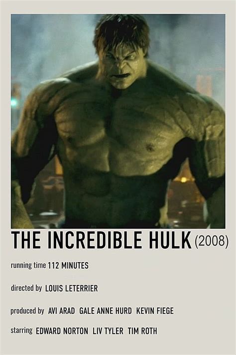 The Incredible Hulk Movie Poster The Incredible Hulk Movie Avengers