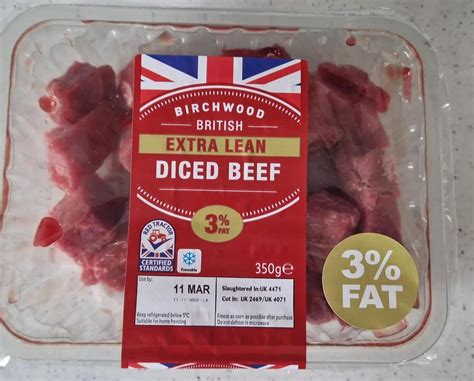 British Extra Lean Diced Beef Birchwood Kalorie Kj A Nutri N