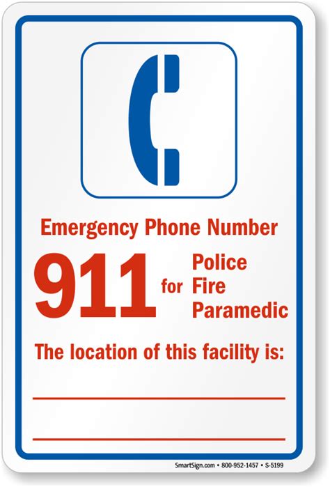 Emergency Phone Number Pool Safety Sign Sku S 5199