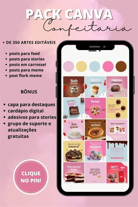 PACK CANVA PRONTOS E EDITÁVEIS CONFEITARIA PÁSCOA 2023 em 2024