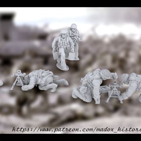 3D Printable WWII Pacific US Support Weapons By BattleCat Miniatures