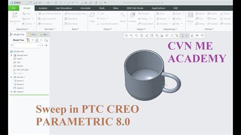 Lệnh Sweep trong PTC CREO PARAMETRIC 8 0 part 2 YouTube