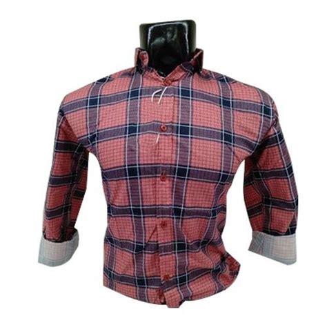 Collar Neck Casual Wear Mens Cotton Checked Shirt Packaging Type