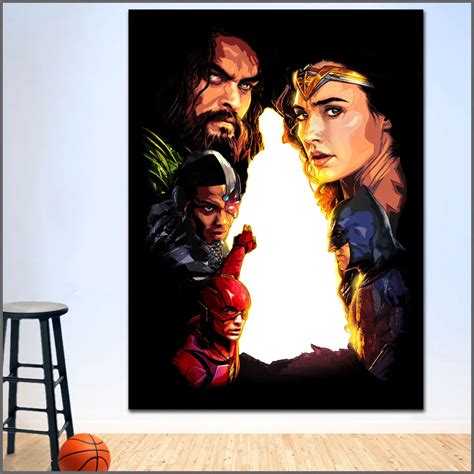 Large Size Printing Justice League Woman Hero Gadot Art Home Decor