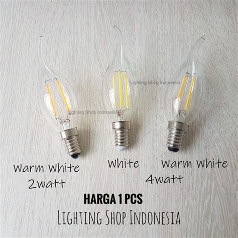 Jual Lampu Bohlam Candle Ekor Led Fiting E Edison Watt Cahaya