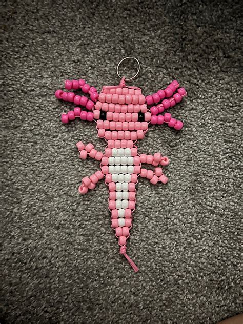 Bead Axolotl Keychain Toy Etsy