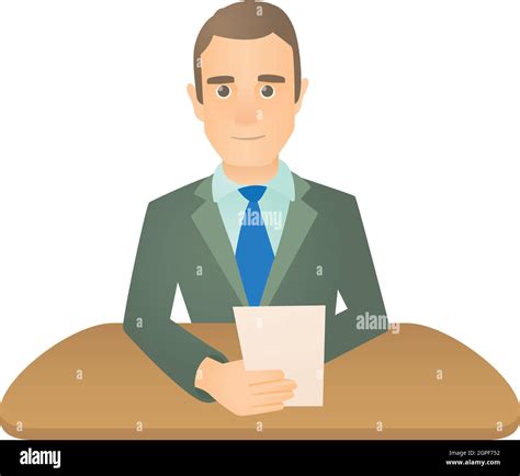 Man Presenter Icon Cartoon Style Stock Vector Image Art Alamy