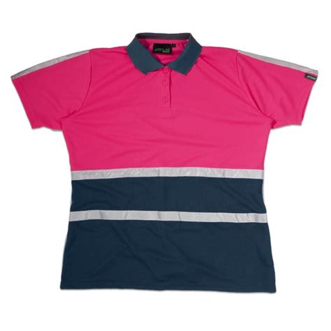 Women S Hi Vis Two Tone Golfer With Reflective Tape Navy And Pink Shopcentre