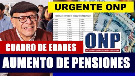 Urgente Lo Ltimo Onp Aumento De Pensiones Se Cubrir Seg N Cuadro