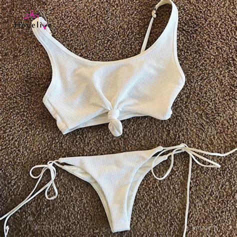 Hot Sexy Thong Bikinis Swimwear Women Push Up Tied Front New Swim Suits