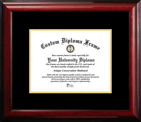 8.5x11 Classic Mahogany Certificate Frame with Black & Gold Mats ...