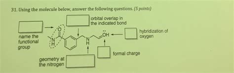 Solved Using The Molecule Below Answer The Following