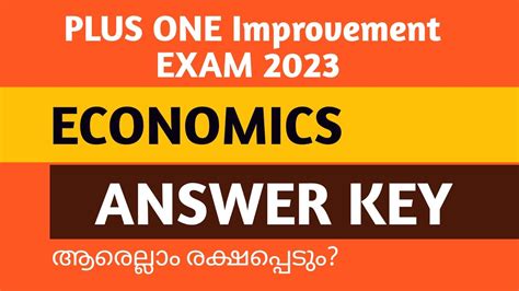 Plus One Economics Improvement Answer Key Economics