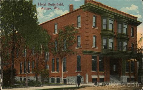 Hotel Butterfield Antigo Wi Postcard