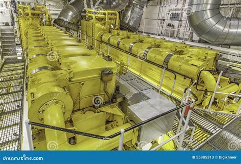 Massive Marine Engine Room Stock Image Image Of Mechanism 55985313