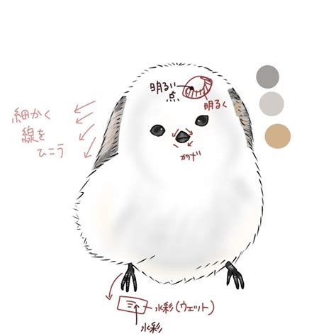 簡単なシマエナガの描き方 もちまりるのブログ