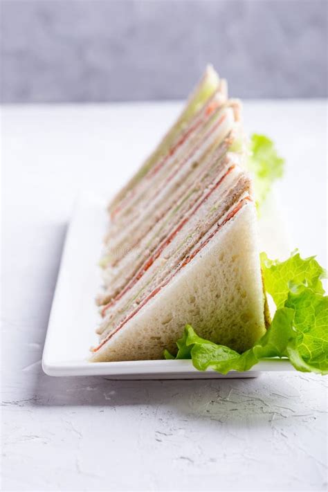 English Tea Sandwiches Platter On White Plate Stock Photo - Image of lunch, plate: 105523514