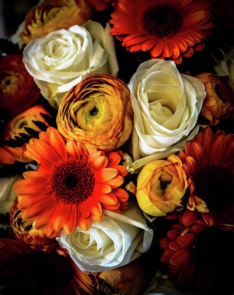 Flower Bouquet In Autumn Colours by Lise Ulrich Fine Art Photography