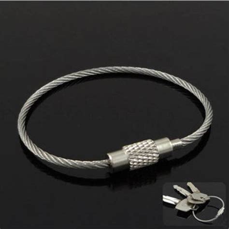 10pcs Stainless Steel Wire Loop Keychain Cable Key Ring Chain Outdoor